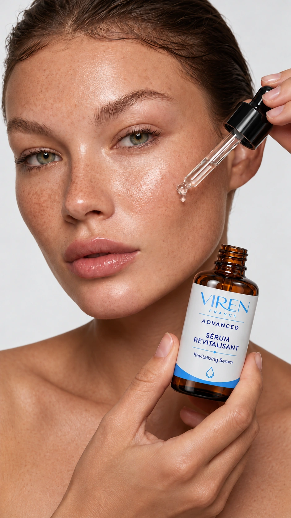 Application du sérum revitalisant Advanced à la pipette